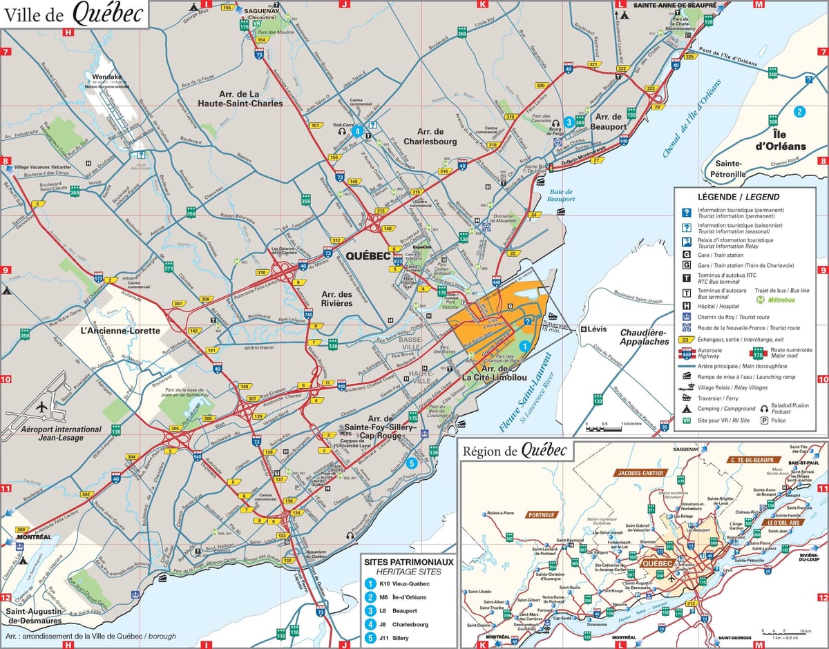 karte Quebec City area