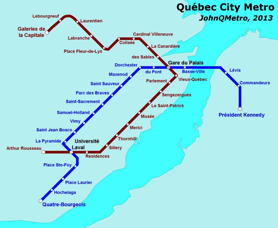 Quebec City metro karte